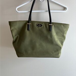 Kate Spade Forest Green Tote with Black Handles